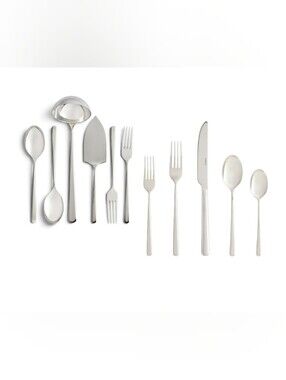 NEW! Quince- Sambonet Gia Minimalist Stainless Steel Flatware & Serving Set (P14